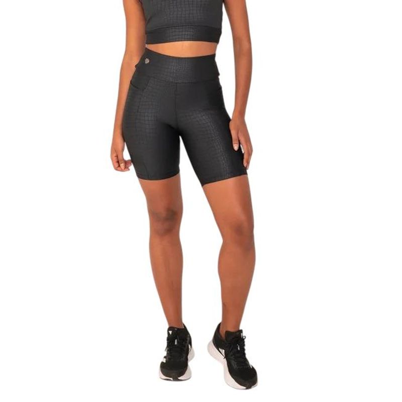 Bermuda Amei Com Bolsos Laterais Croco_P01