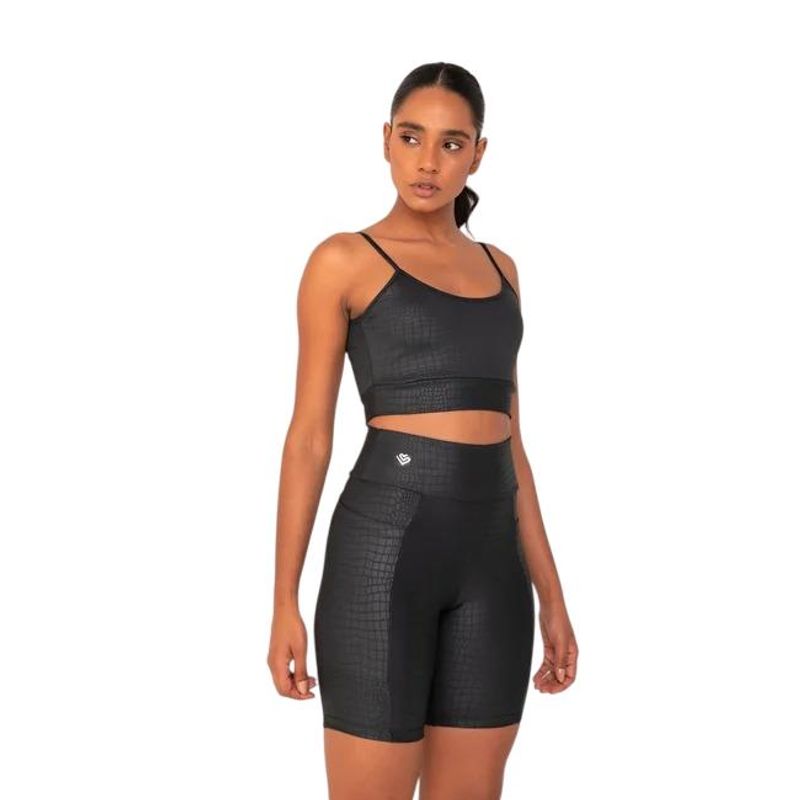 Bermuda Amei Com Bolsos Laterais Croco_P02