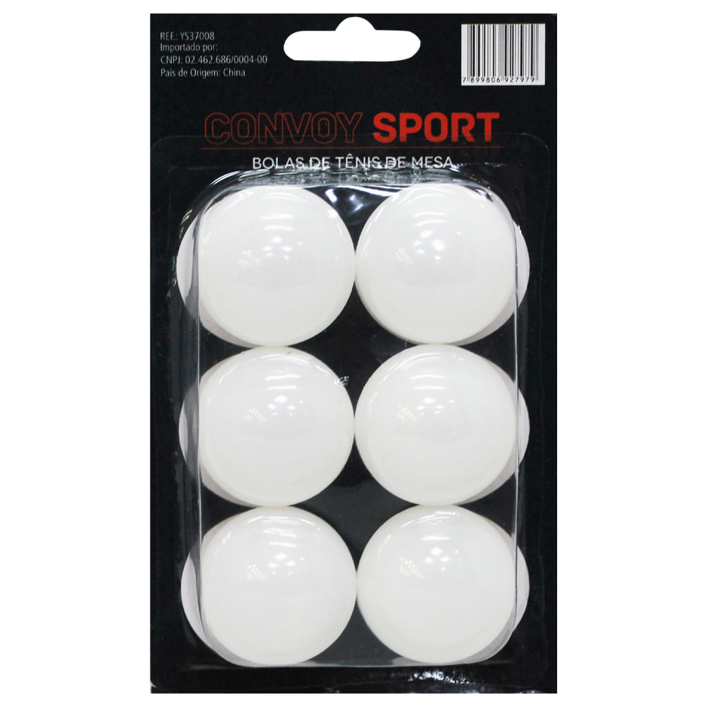 Kit com 6 Bolas para Tênis de Mesa Convoy Sport
