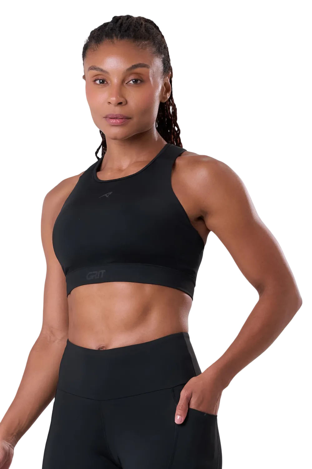 Top Authen Grit Bossa Ajustável 1 Bolso Nadador Blackout Feminino